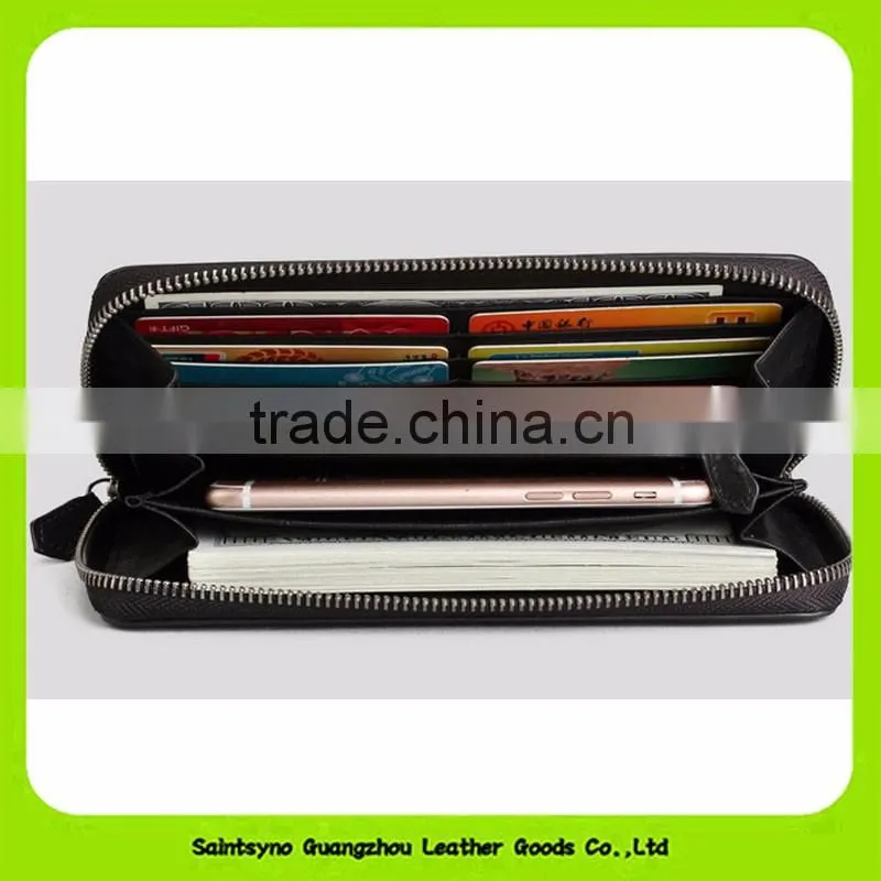 16908 Wholesale alibaba zipper classic mens rfid wallet genuine leather