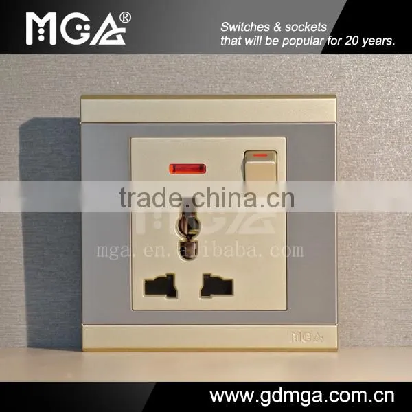 16A universal wall socket with Neon / multiple socket / universal electric socket
