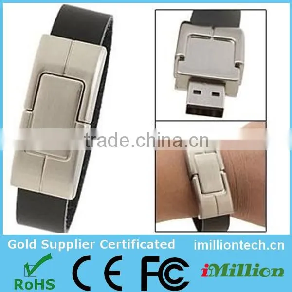 leather bracelet usb 4gb with logo printing