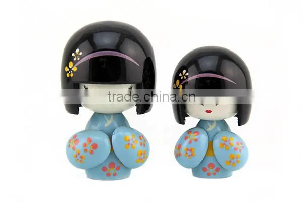 hot sell new design wood japan sister doll for decoration