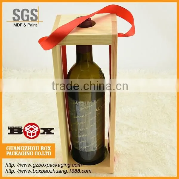 Natural Wooden Wine frame Packaging, wooden wine display,wine packagng as gift
