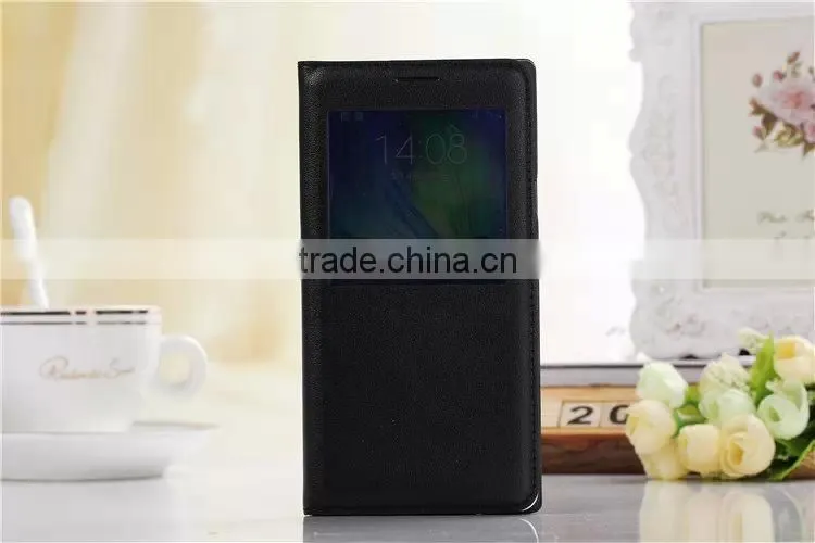 pu leather case for samsung galaxy A7,for samsung galaxy A7 case with view window,wholesale phone case for samsung A7