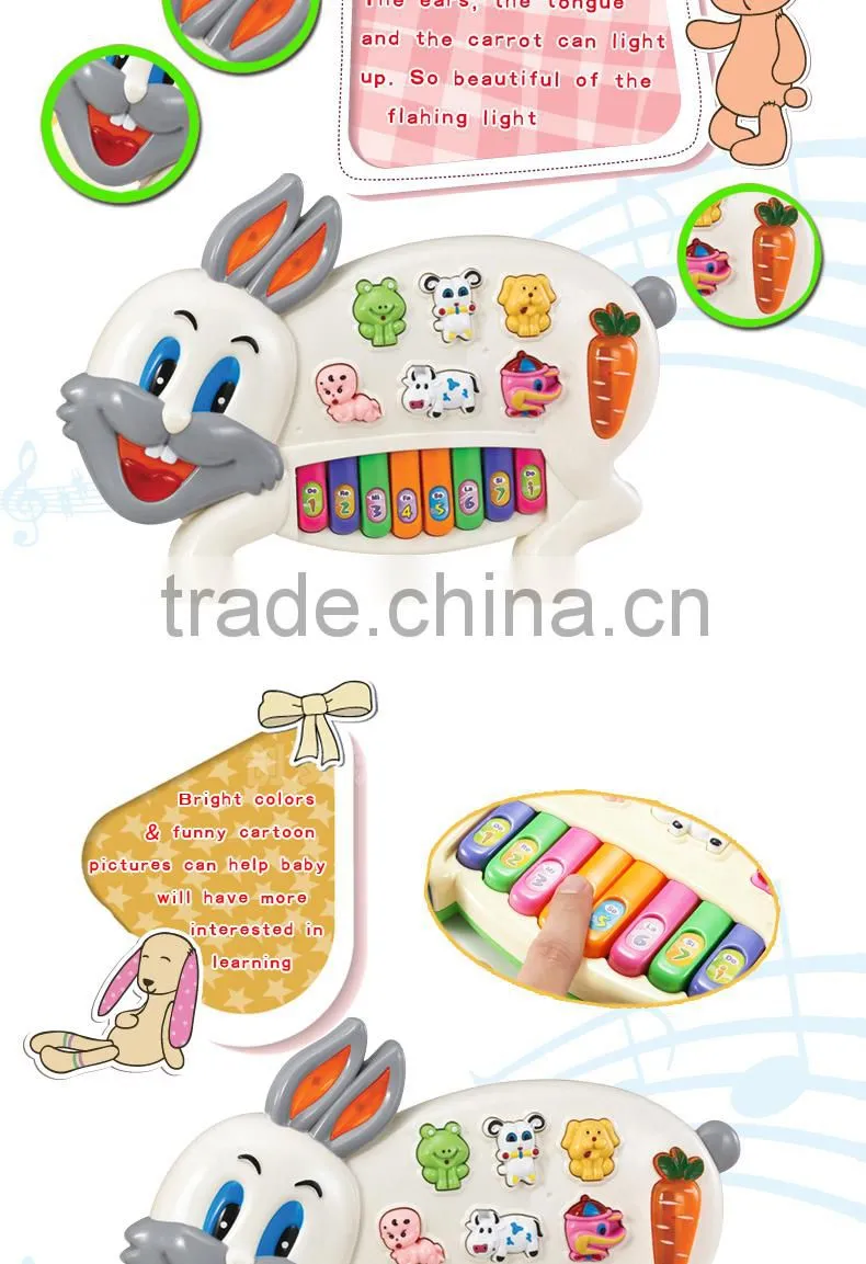 NO-3300 Hot selling education toy music instrument rabbit piano toys for kids