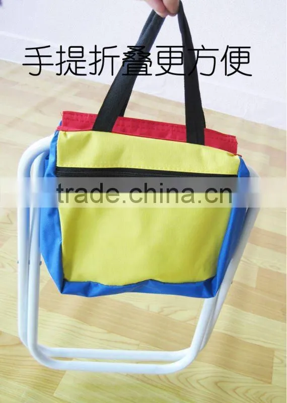 Foldable fishing chair with cooler bag