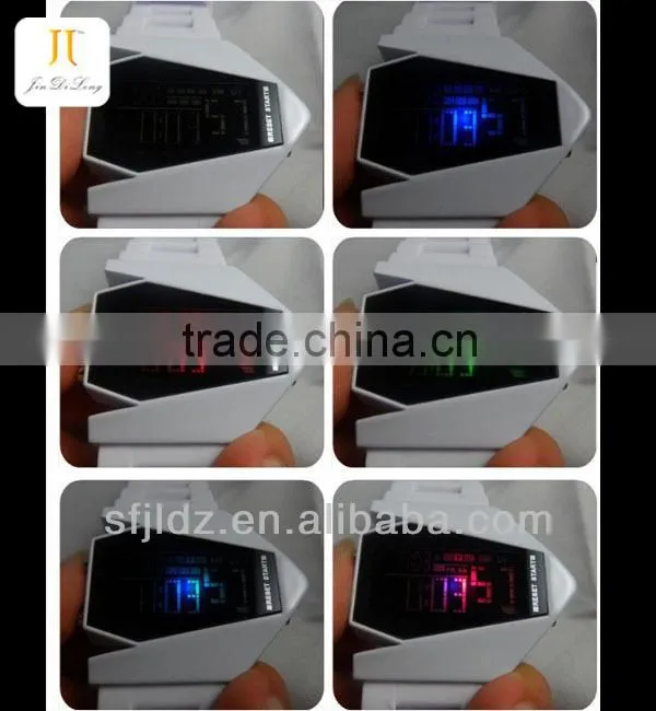 New fashion colorful aircraft shape sports led digital display watch waterproof smart watch