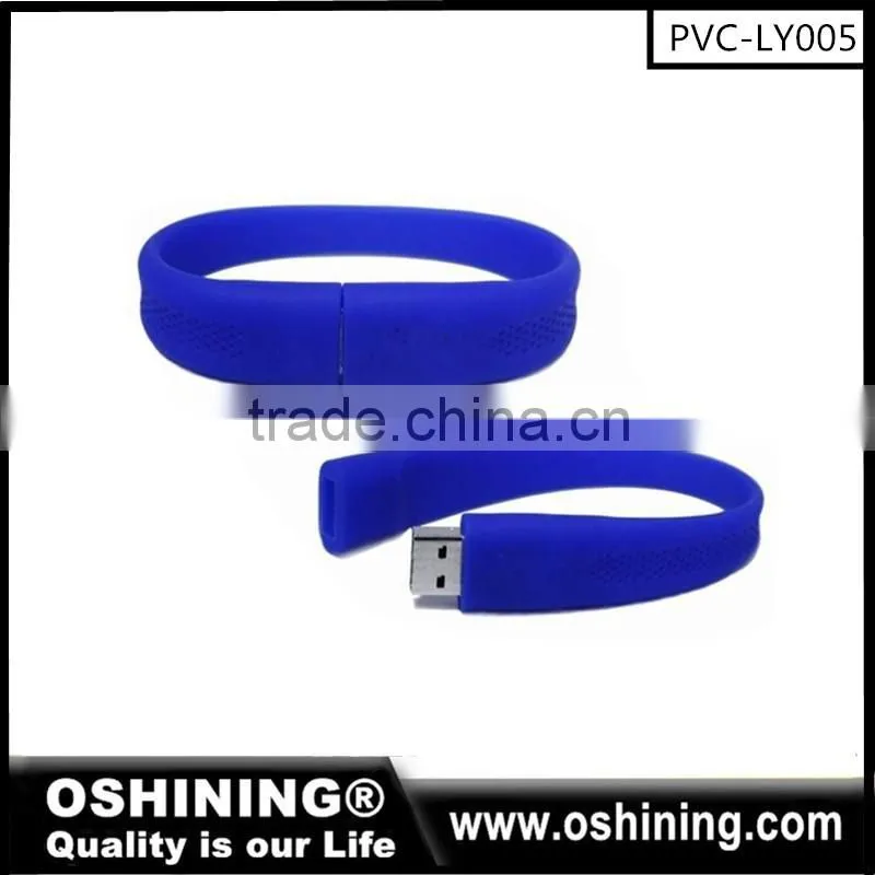 Free LOGO USB 2.0 bracelet silicone real capacity usb stick cheap promotional(PVC-LY003)