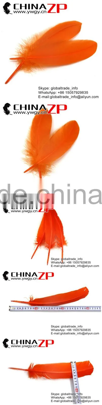 CHINAZP Factory Natural Feather Dyed Orange Solid Color Turkey Feathers for Fashion Show
