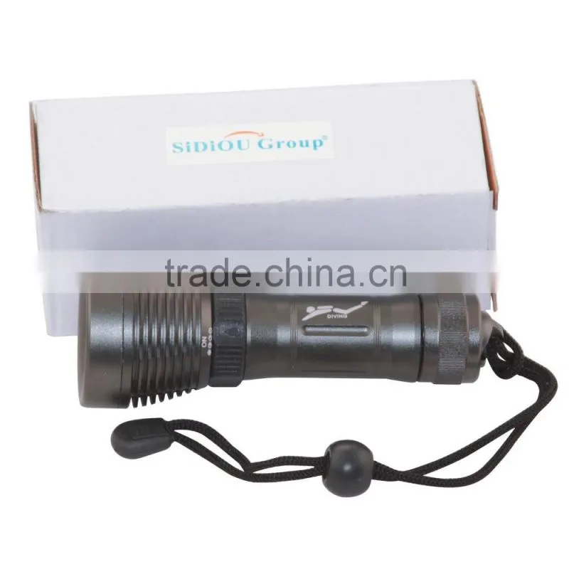 700 Lumens XML-T6 LED Diving Flashlight Aluminum Rotating Magnetic Switch Flashlight Torch