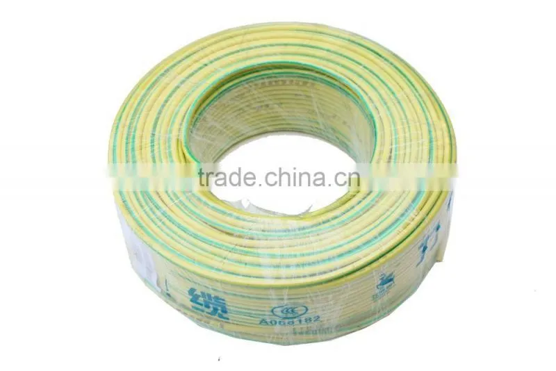 green-yellow earthing wire PVC insulated copper conductor electric cable 35mm2