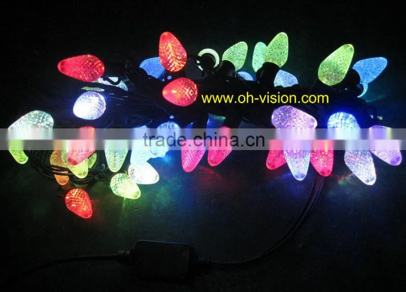 waterproof color change led string lights with strawberry cover
