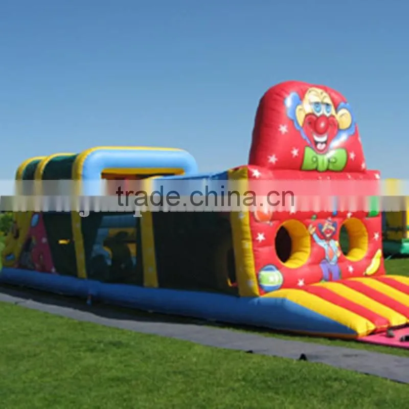 cheap Inflatable Slider for children,rental use 50ft Obstacle Course outdoor sports