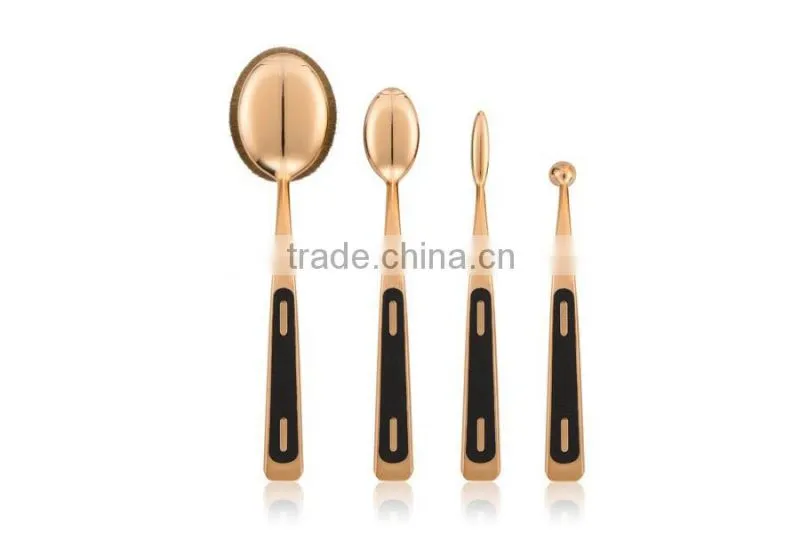 Super quality Pro4 Makeup Brushes Toothbrush Oval makeup Brush Foundation Powder Kit Golf Shape Pipe Makeup Brushes Set 4pcs/set