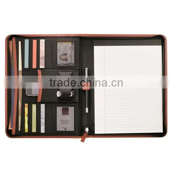 PU leather zippered business portfolio case