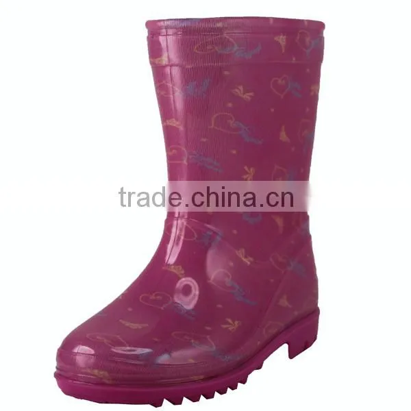Pink color cheap PVC rain boots wholesale girls PVC boots