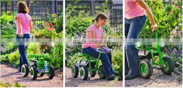 The swiveling Seat Utility cart for garden