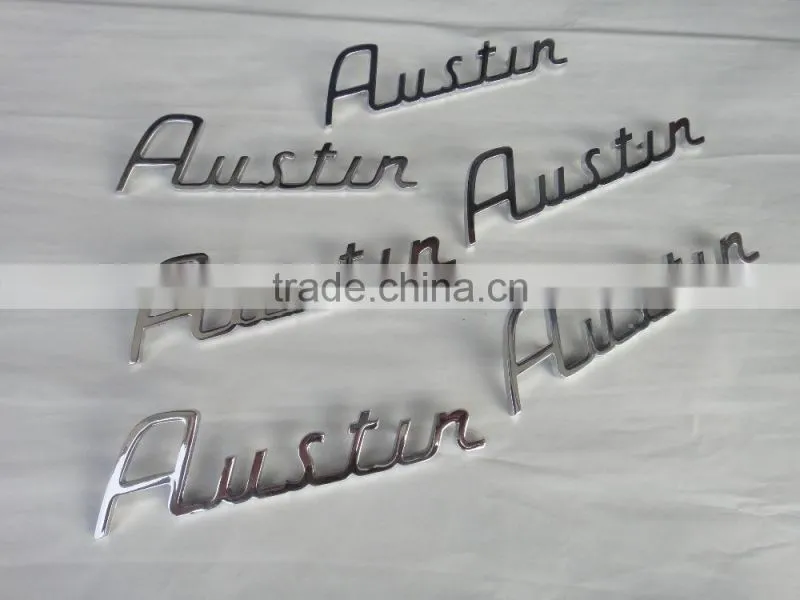 Die casting zinc-aluminium alloy word mark with chrome plating