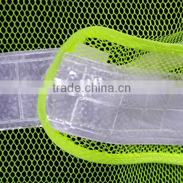 Wholesale vest working clothes with pvc reflective taps road safety warning sleevel