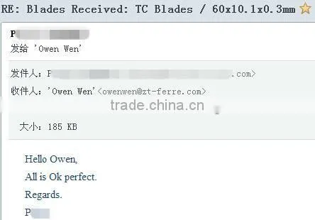Packaging Machinery Parts Standard Razor Slitting Blades for Cardboard