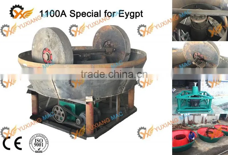 Yuxiang machinery high capacity gold pan mill for sale in Egypt