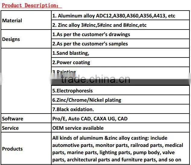 China best price aluminium led profile/ OEM die casting