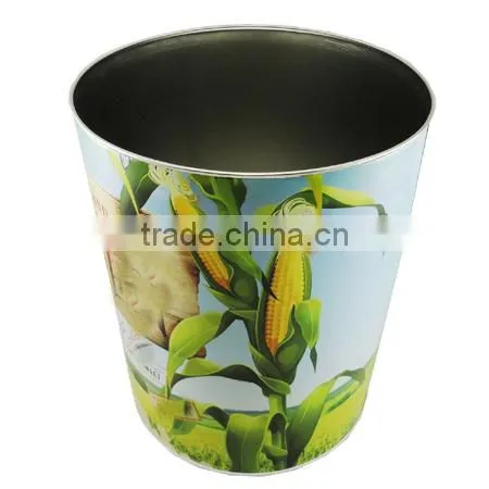 tin garbage can