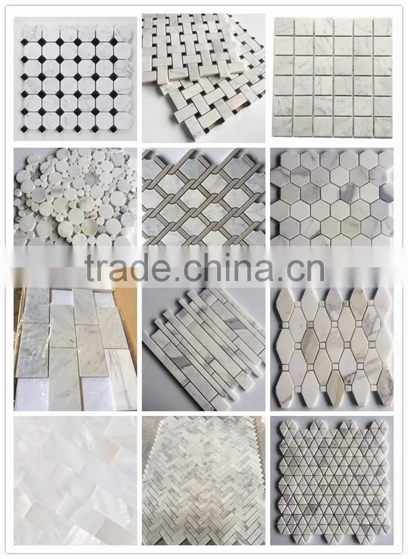 Strip white marble mosaic tile