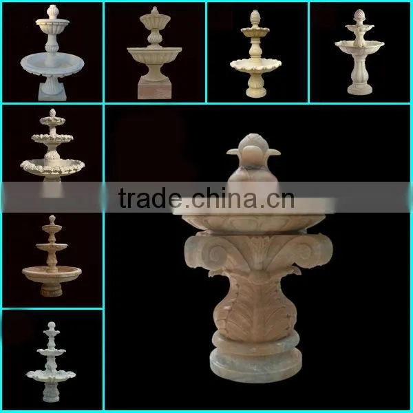 Hand Carved 3 Tier Marble Water Fountain