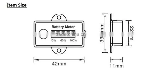 12v rectangular battery indicator meter