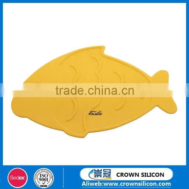 Fish Shape Heat Resistant Silicone Cup Mats,Non-slip Silicone Table Mats
