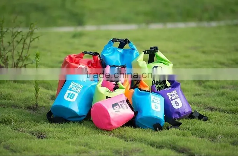 500D Ocean Pack Waterproof Dry Bag With Shoulder Straps Outdoor Camping/Hiking/Swimming Waterproof Ocean Pack For Sale