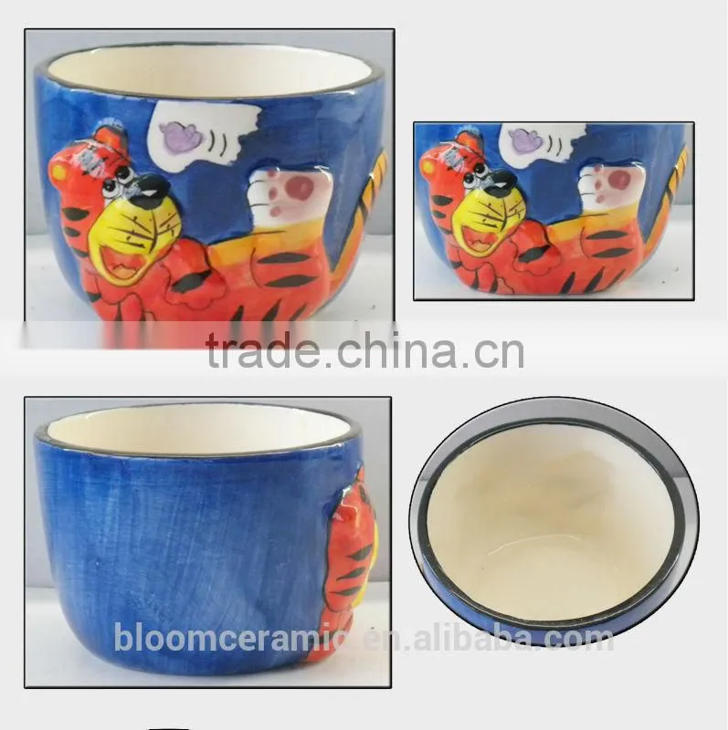 superior quality ceramic tiger design cerealbowl