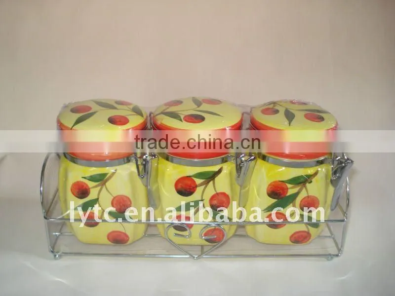 3pcs airtight ceramic canister sets