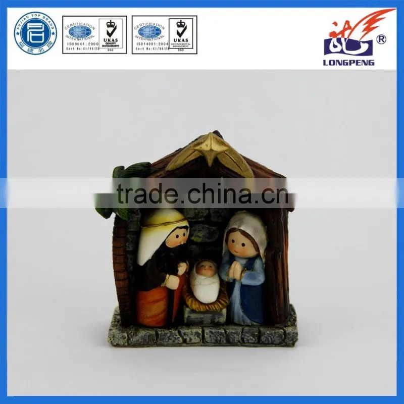 Resin Holy Family Nativity Scene Creche Figurine for Christmas Decoration