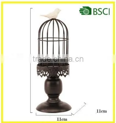 Home Decoration Bird Cage Metal Antique Wedding Bird Cage Candle Holder