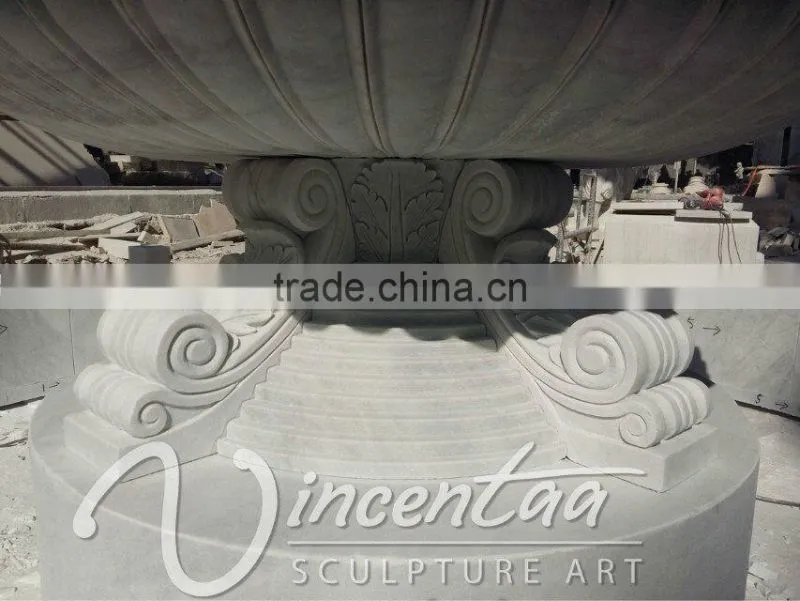 Antique Style Garden Decor Large Size White Marble 3 Tiers Water Fountain for Hot Sale