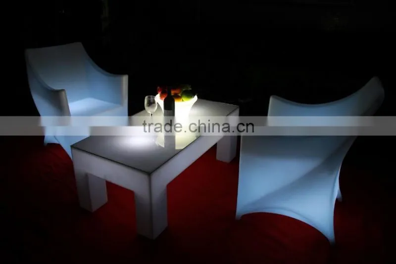 IR remote control PE material led luminous garden furniture chair