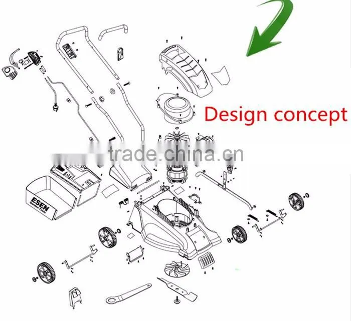 Hot sale large 50L hand push ride on mower