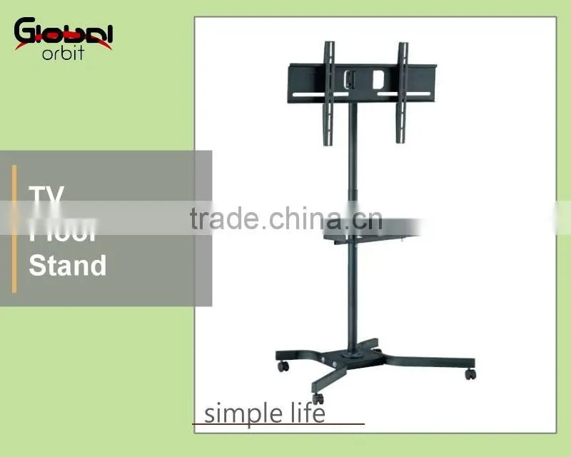 Telescoping Ajustable Shelf Television Display Cart Rotate TV Bracket LCD LED Trolley