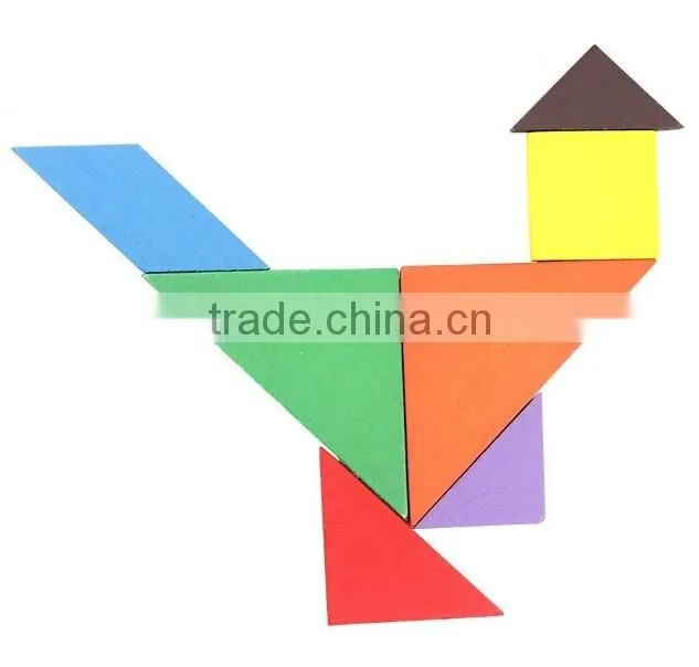 Mental Development Tangram Wooden Jigsaw Puzzle Educational Toys For Kids