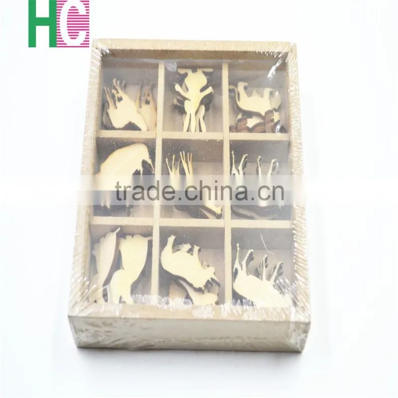 2016 art craft new design Christmas Present wooden stamps snow wood animal piece