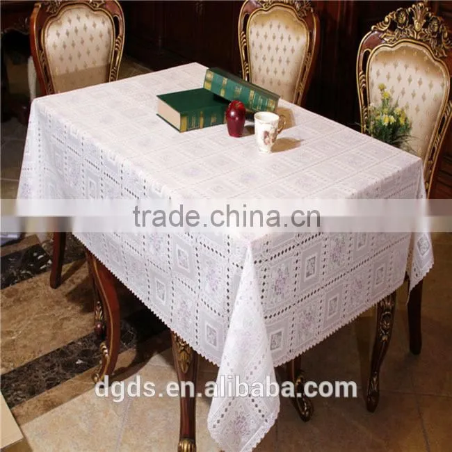 Factory manufacture disposable PVC lace rectangle table cloth with good price