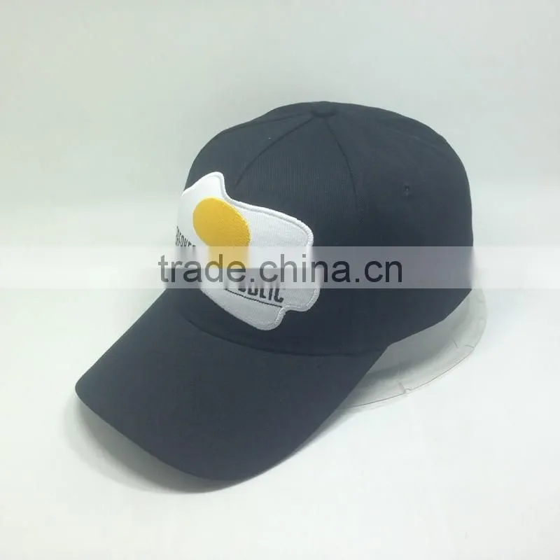 5 Panel Cap With Custom Embroidery Patch Black Hat