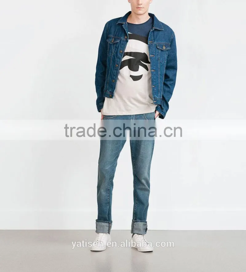 Short sleeved Round neck man T-shirt with face printed blend fine jersey mens o-neck eco t shirt