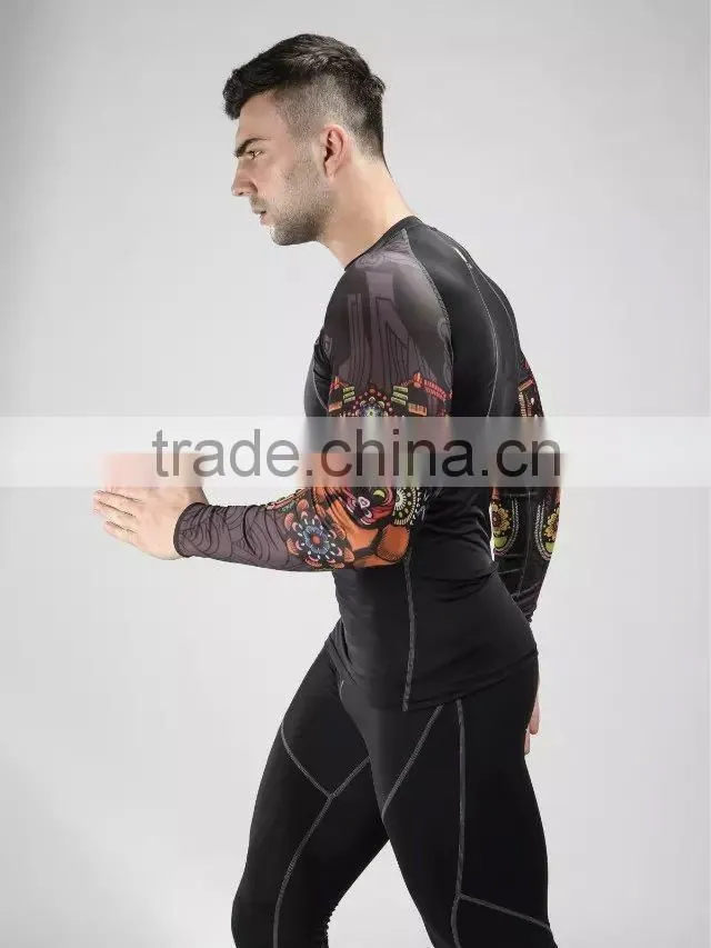 Hongen apparel Custom Rash Guard Sublimated With Cheap Price