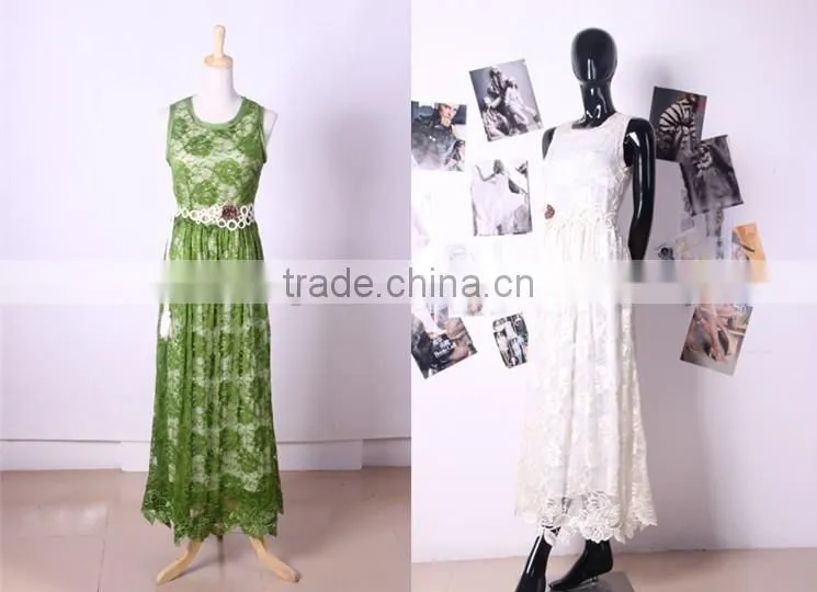 2016 New Model One Piece Dress Lace White Dress Evening Dress Patterns