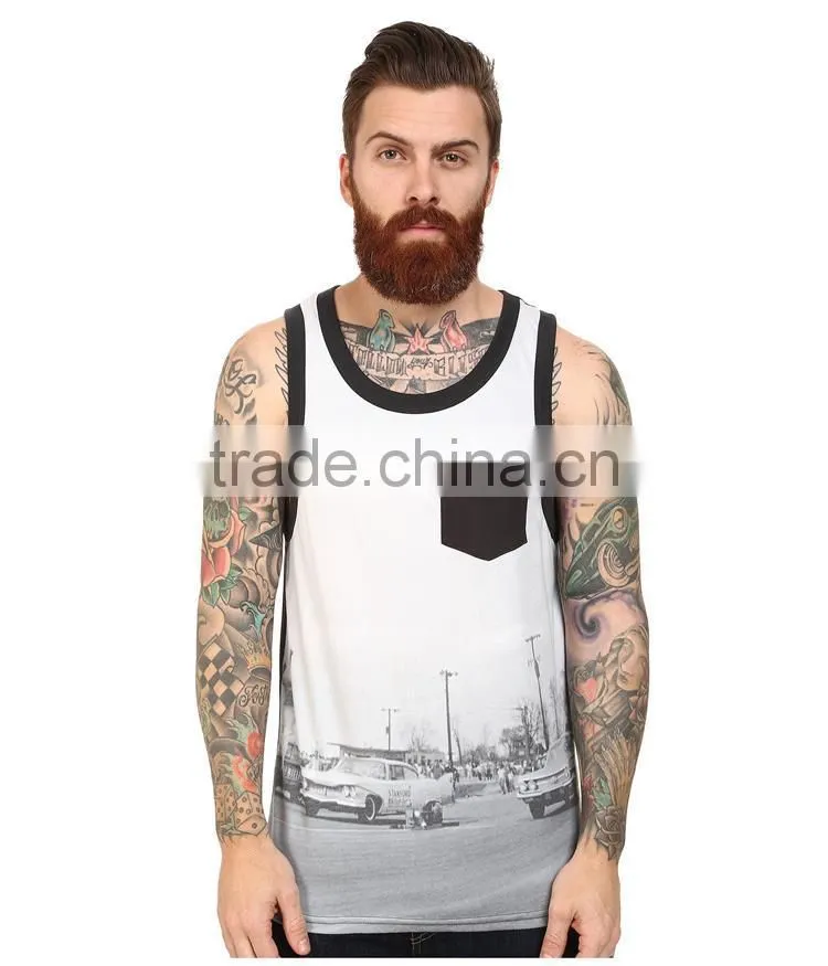 cotton vest custom tank top for men