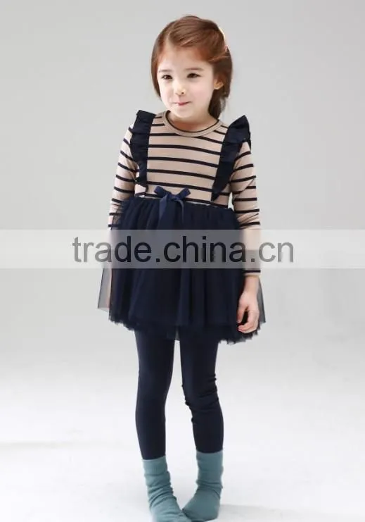 Brand New Girls Stripped dress Children's Long Sleeve spring autumn dress Kids Fashion Clothes baby striped dress