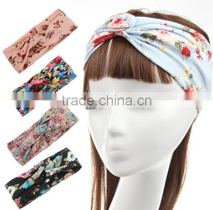 F20073NCheap women elastic hariband Bohemia hair ribbons