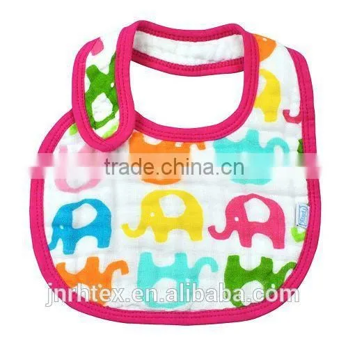Absorbable eco-friend cotton baby bibs printing for promotion