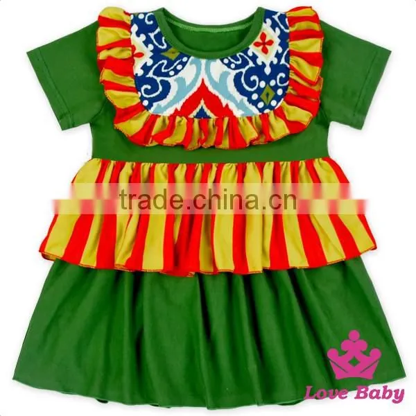 Solid Color Soft Cotton Beautiful Girl Casual Wear Smocking Short Sleeve Tops